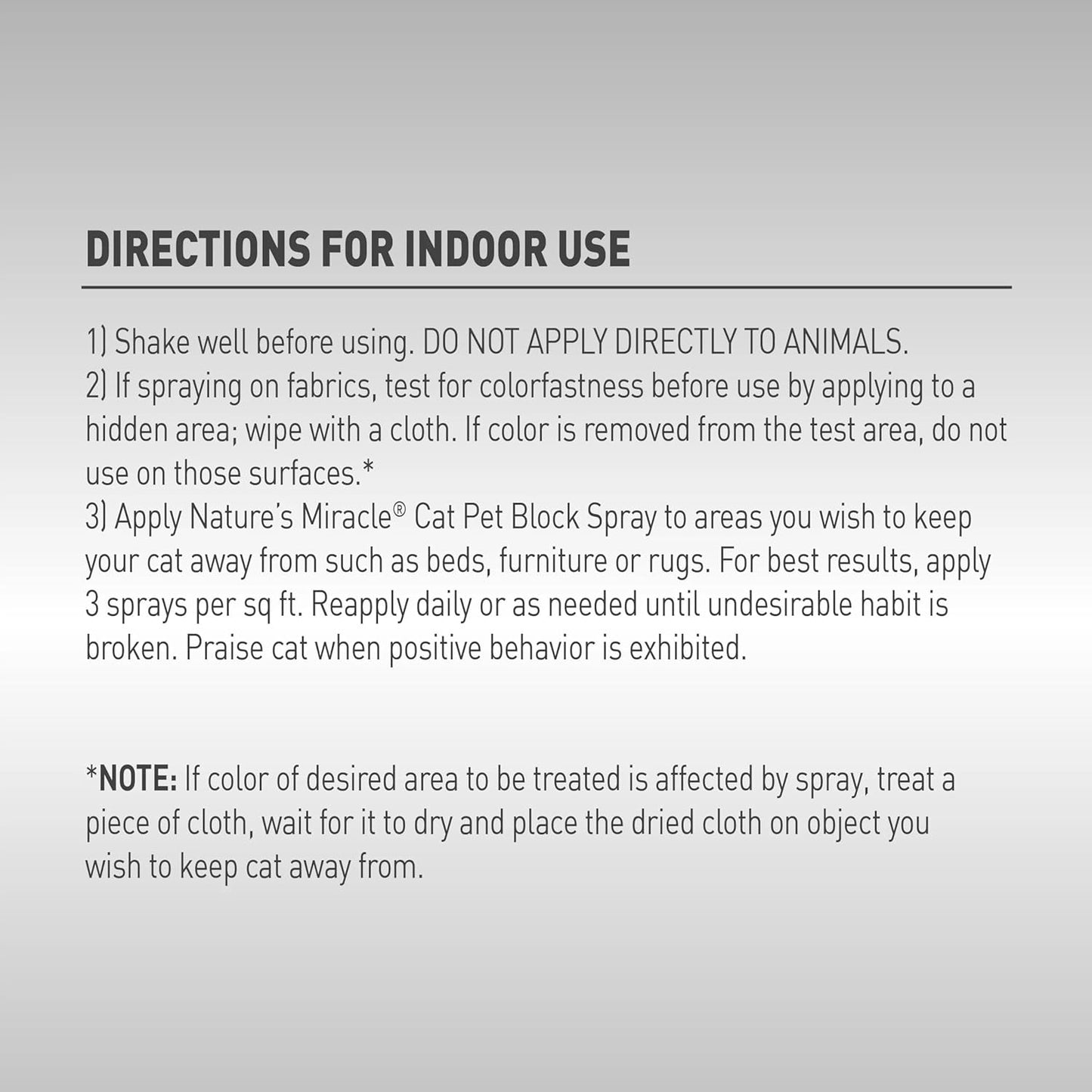 Nature's Miracle Advanced Platinum Cat Pet Block Repellent Spray, 8 Ounces, Indoor Training Aid for Cats