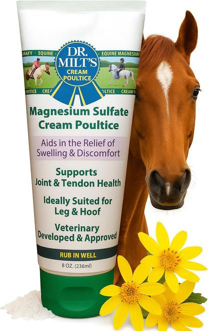 Dr. Milt's Horse Topical Epsom Salt Pain Relief Ointment Rub: Poultice and Liniment Cream. 1-8oz Cream