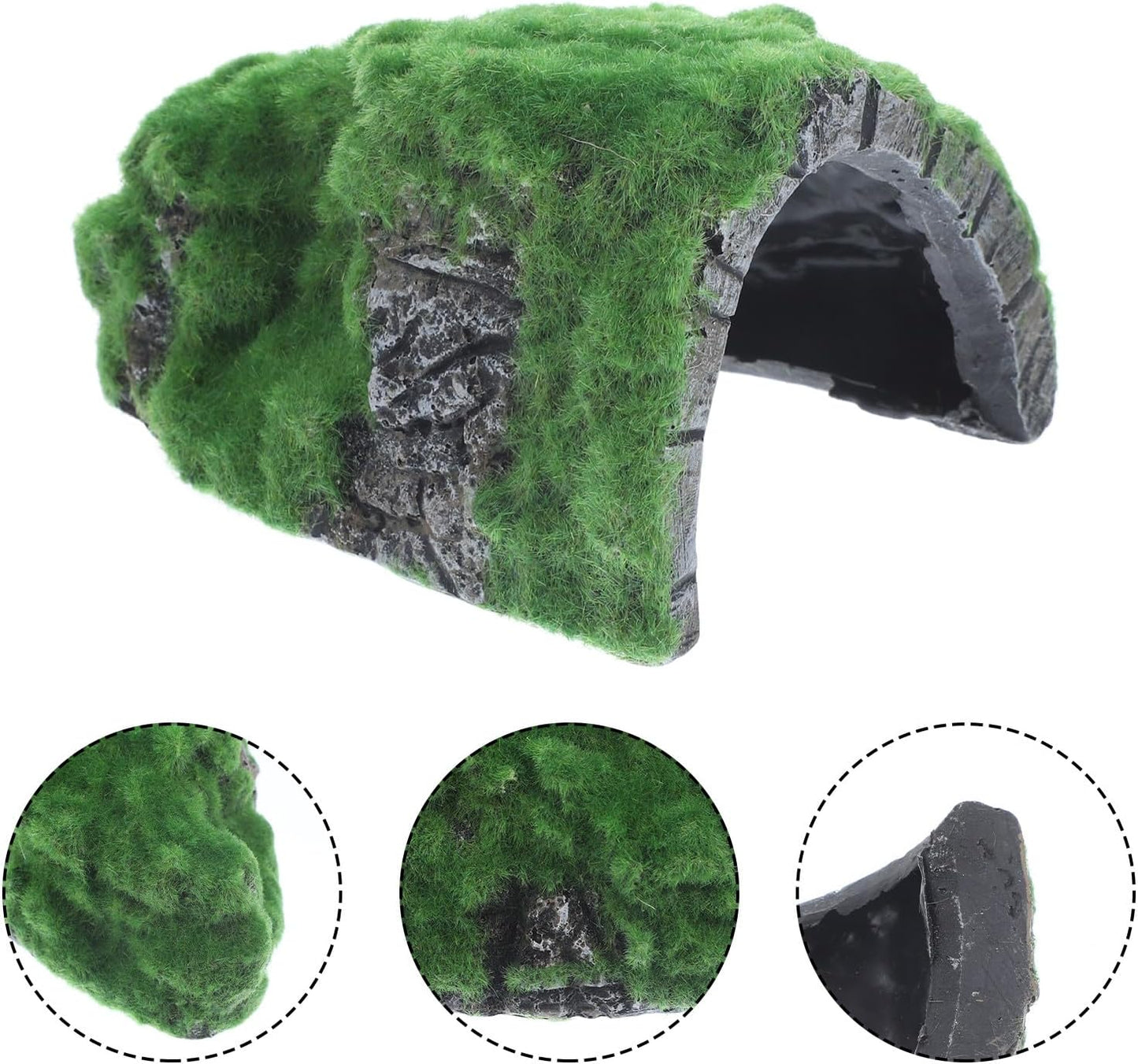 Large Resin Reptile Hideout Cave Basking Terrace, Realistic Tortoise Shelter and Gecko Hide for Terrarium Environment, Suitable for Bearded Dragons and Turtle Tanks
