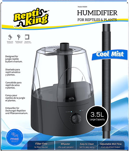 Reptile Fogger, Terrarium Humidifier, Plant Humidifier, Fog Machine Mister for Reptiles and Plants Vivarium, 3.5L Large Capacity, Ideal for Reptiles/Amphibians/Grow Room/Grow Tent Humidifiers