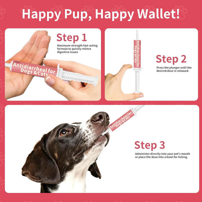 Antidiarrheal for Dogs Anti-Diarrhea for Cats Supplement - Kaolin & Pectin Probiotic Paste Fast-Acting Digestive Support - Puppy Probiotic Supports Firms Stool, Soothes Upset Stomach, Balances Gut pH