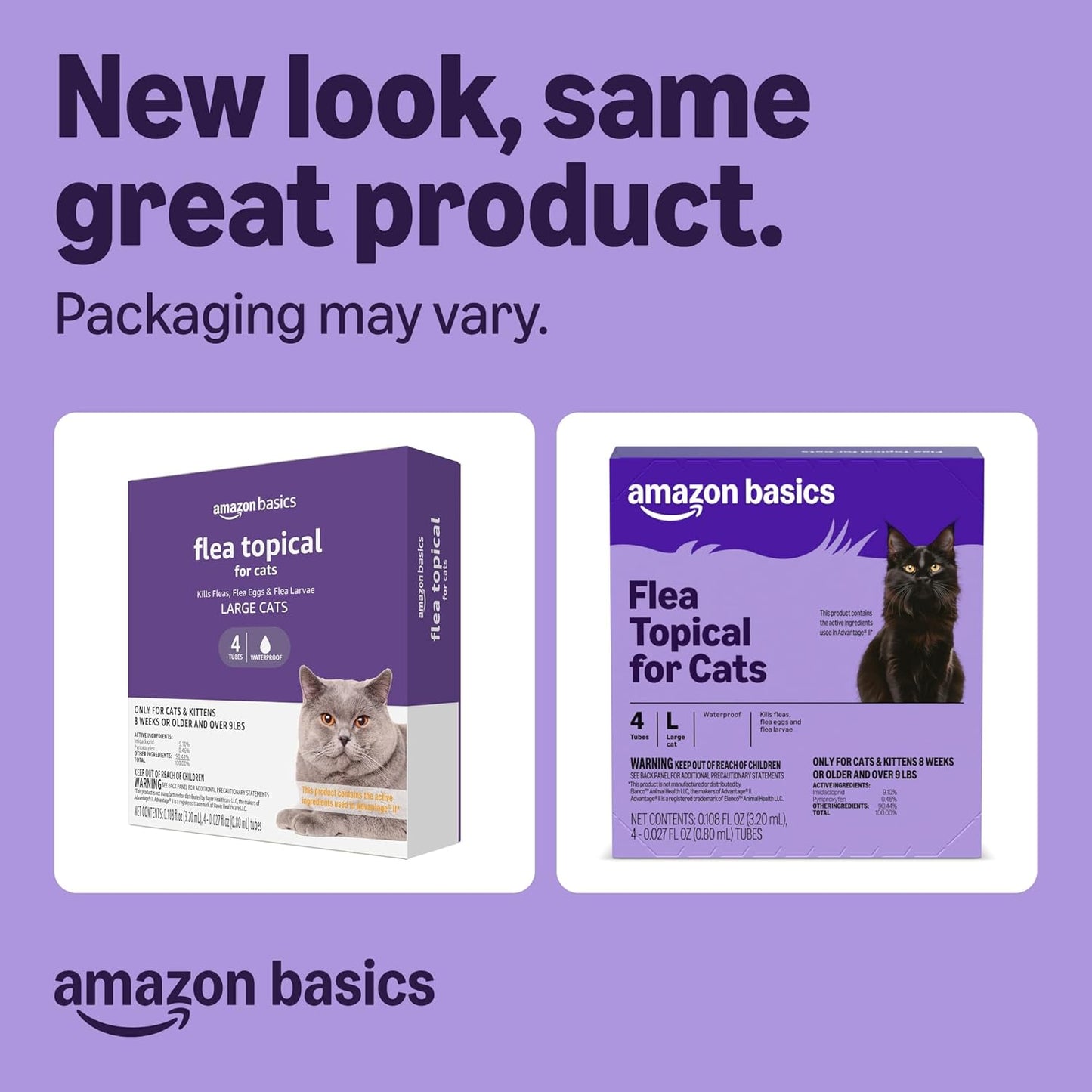 Amazon Basics PreventativeTopical Flea Treatment for Large Cats (Over 9 Pounds), 4 Count