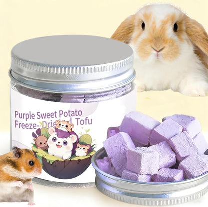 Freeze Dried Tofu for Hamsters High Protein Low Fat & Balanced Minerals Grain Single Ingredient Natural Treats for Rabbits Guinea Pigs & Small Pets (Freeze-Dried Tofu - Purple Sweet Potato)