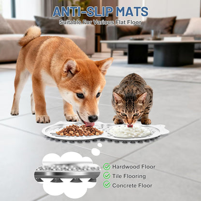Stainless Steel Lick Mat for Dogs & Cats, Pet-Shaped Slow Feeder Pad, Chew-Proof, Non-Slip Large Licking Mat for Slow Eating, Stress Relief, Whisker Friendly for Cats