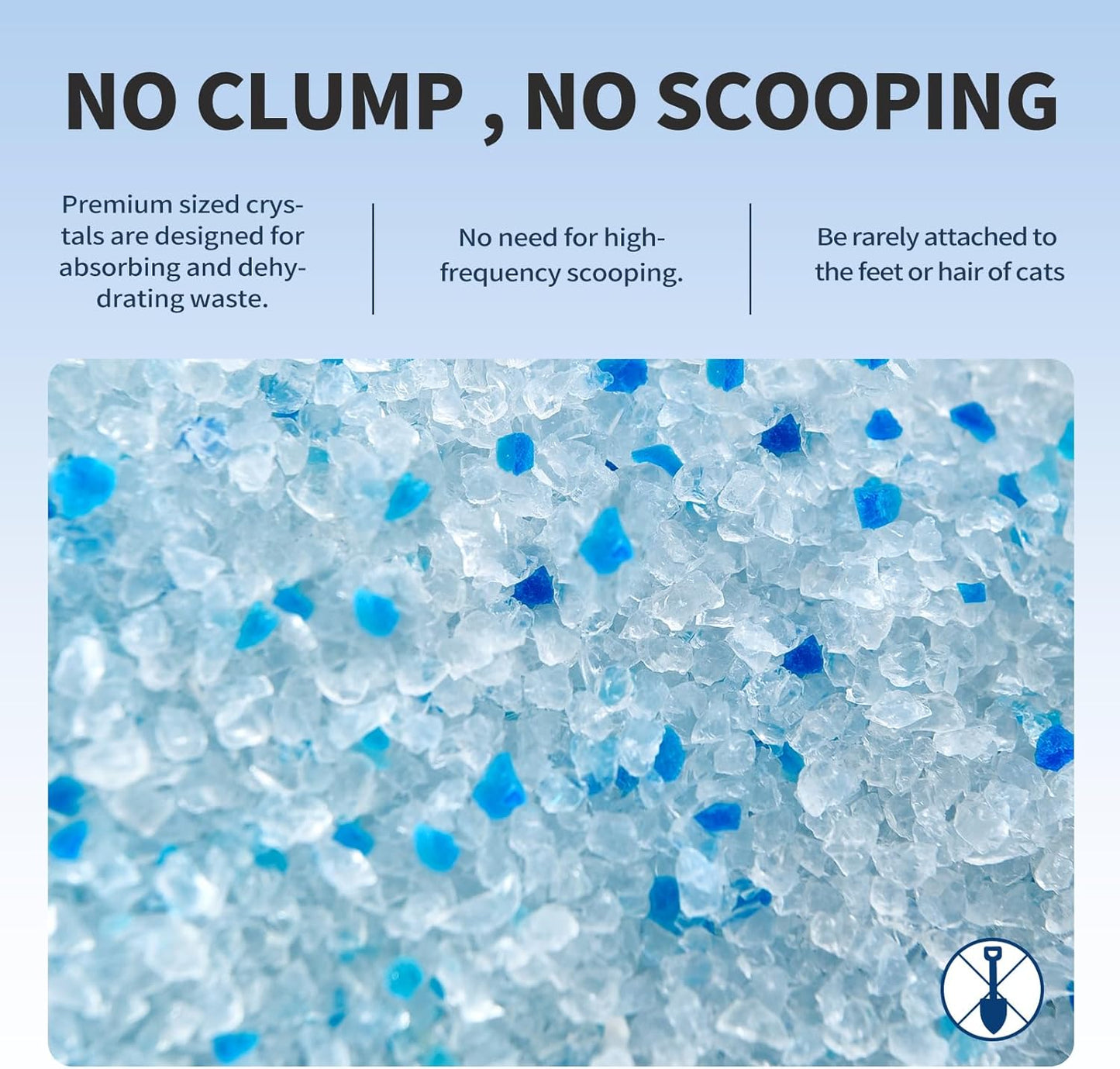 Cat Litter Crystals No Clumping Odor Control Kitty Litter Non-Clumping No scooping Low Dust, Low Tracking, Dehydrates Waste - 25.8 lbs (4 Unscented & 2 Lavender)