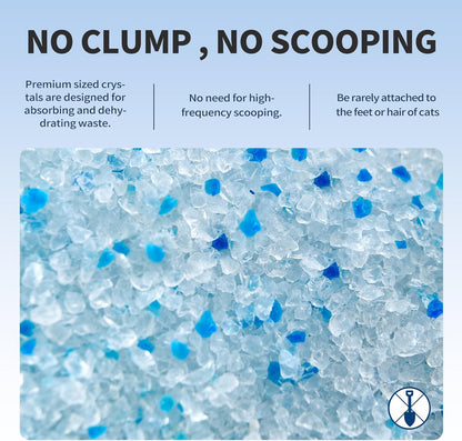 Cat Litter Crystals No Clumping Odor Control Kitty Litter Non-Clumping No scooping Low Dust, Low Tracking, Dehydrates Waste - 25.8 lbs (4 Unscented & 2 Lavender)