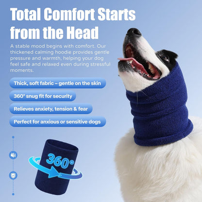 3 Pack Bundle (S, M, L) Dog & Cat Calming Band Cat Anxiety Relief Cover,Double Layer Thickened Elastic Neck Band Ear Muffs for Anxiety Relief/Noise Protection,Grooming,Thunder,Fireworks