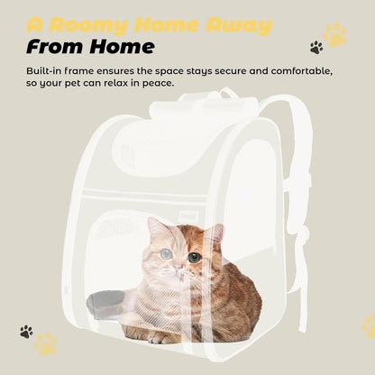 Zavothy Expandable Pet Backpack Carrier for Small Cats & Dogs, Airline Approved Travel Bag with Mesh Windows, Expandable Space, Padded Bottom, Foldable Design (Black/Grey)