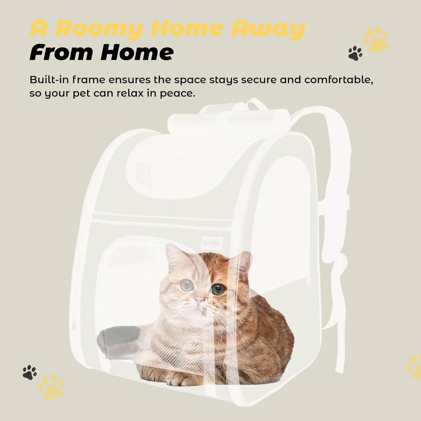 Zavothy Expandable Pet Backpack Carrier for Small Cats & Dogs, Airline Approved Travel Bag with Mesh Windows, Expandable Space, Padded Bottom, Foldable Design (Black/Grey)