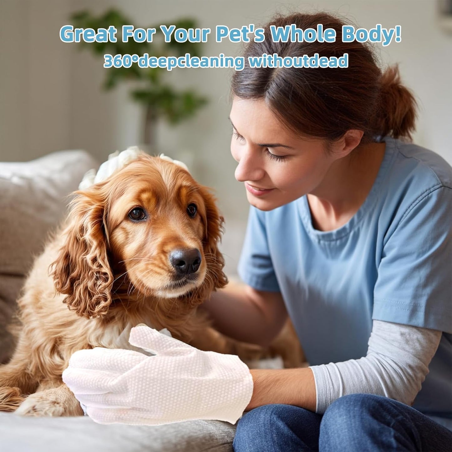 Dog Glove Wipes, Pet Wipes for Dogs, Dog Cleaning Wipes, Dog Paw Wipes, Dog Face Wipes, Paw Wipes for Dogs, Dog Stuff, Dog Accessories – Dog Glove Wipes for Dogs: Gentle Grooming Wipes