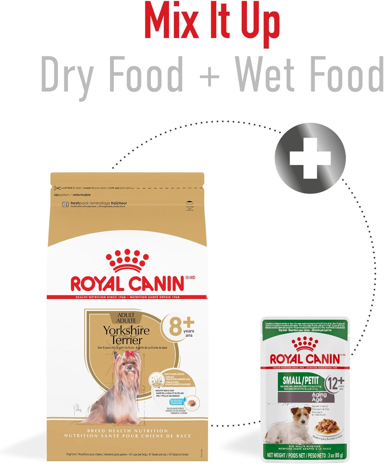 Royal Canin Breed Health Nutrition Yorkshire Terrier 8+ Senior Dry Dog Food, 2.5 lb Bag