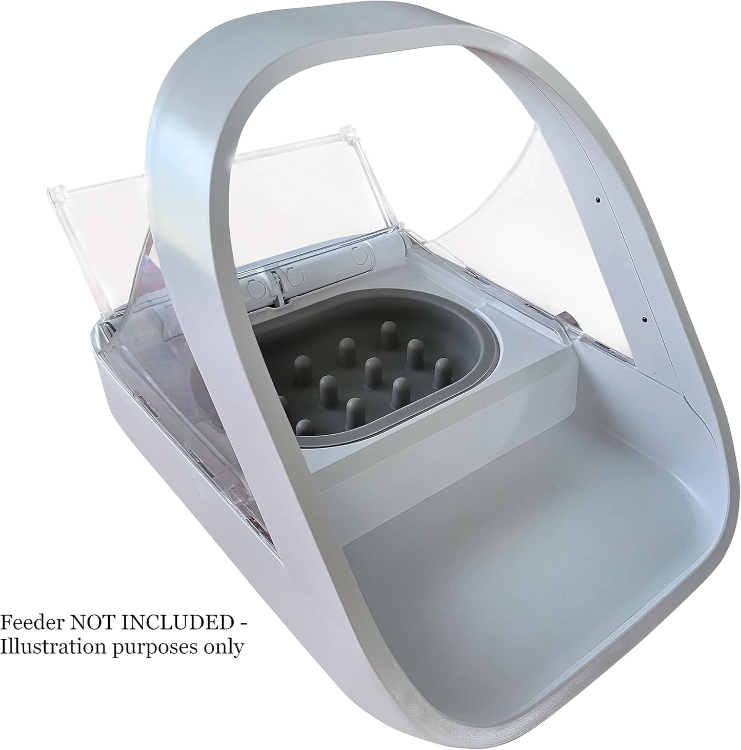 Slow Feeder Bowl - Compatible with Sureflap Surefeed Feeders, BPA & Silicone, Non-Slip, Dishwasher Safe, Promotes Healthy Eating, Cat, Small & Med Breed, Gray