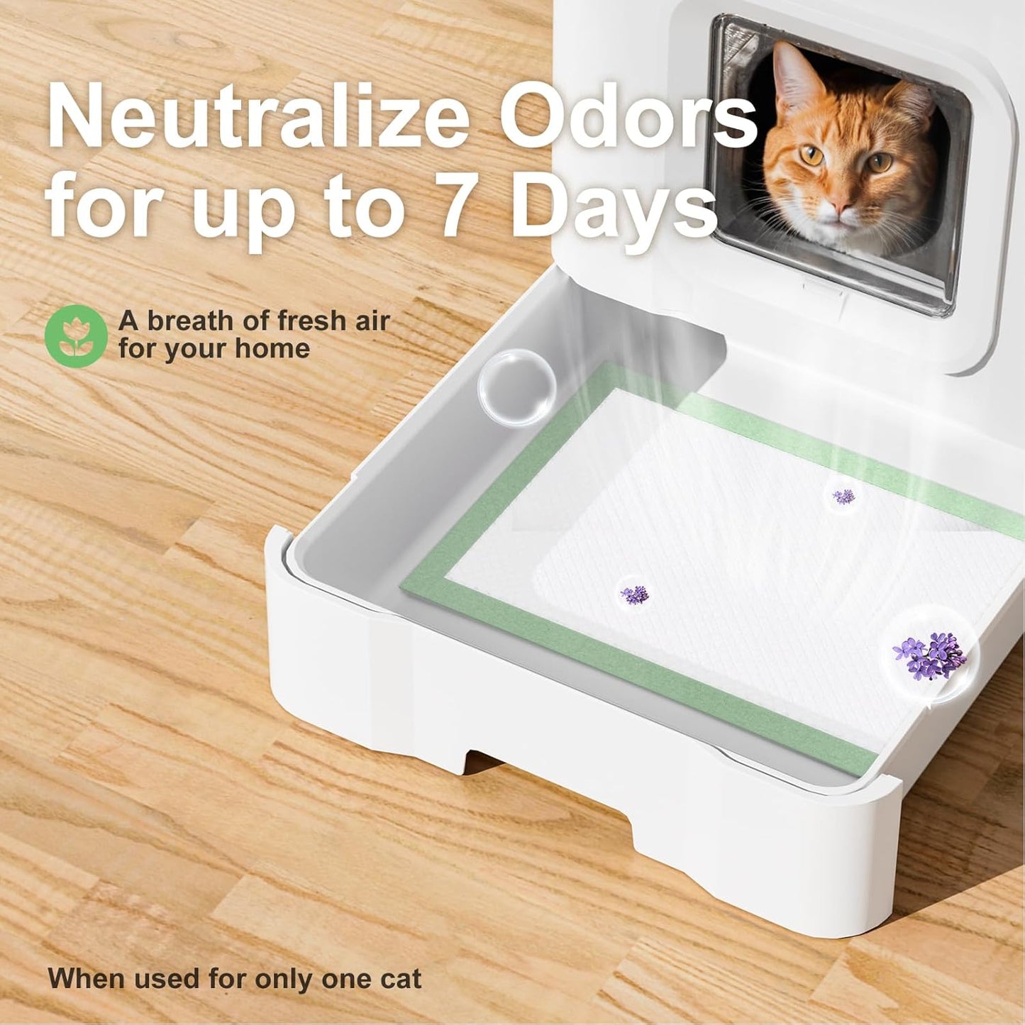 Gardner Pet Cat Pads Refill 30Counts, Extra Strength Odor Control Cat Pee Pads with Floral Fragrance for Breeze Litter System, 16.9"x11.4" Heavy-Duty Absorption for Multi-Cats