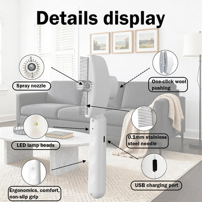 Beauty Steam Brush, Pet Spray Brush for Cats and Dogs, Suitable for Long-haired and Short-haired Pets, Massaging and Grooming Steam Dog Brush, Cat Grooming Tool with Leave-in Serum