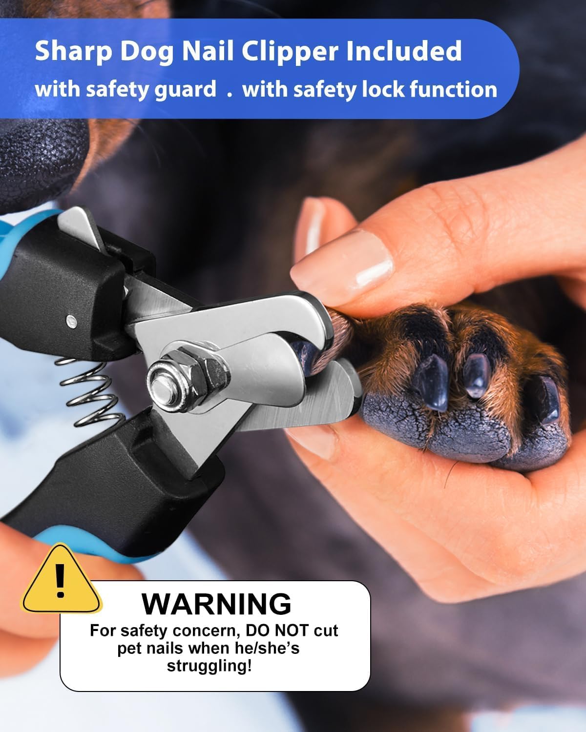 YABIFE Dog Nail Trimmers and Dog Nail Clippers Kit, Whisper Quiet Electric Grinder with Light, for Small, Medium, Large Dogs, Cats Toenail Grooming, 3 Speeds