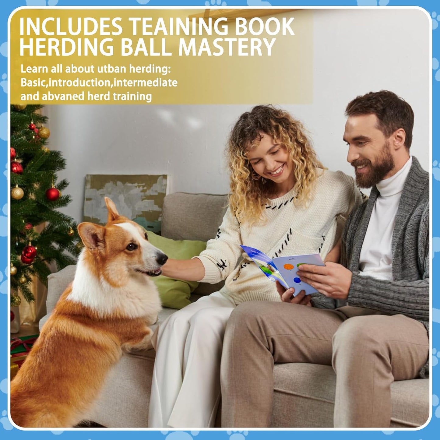 Herding Ball for Dogs, 25" Horse Ball with Cover, Dog Herding Balls Large with Hand Pump, Dog Horse Toys for Play Hurding/Hearding (Orange)