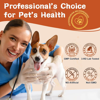 ZEBORA Probiotics for Dogs, Dog Probiotics, for Digestive Health, Plus Pumpkin and Fish Oil, for Gut & Itchy, 180 Soft Chews