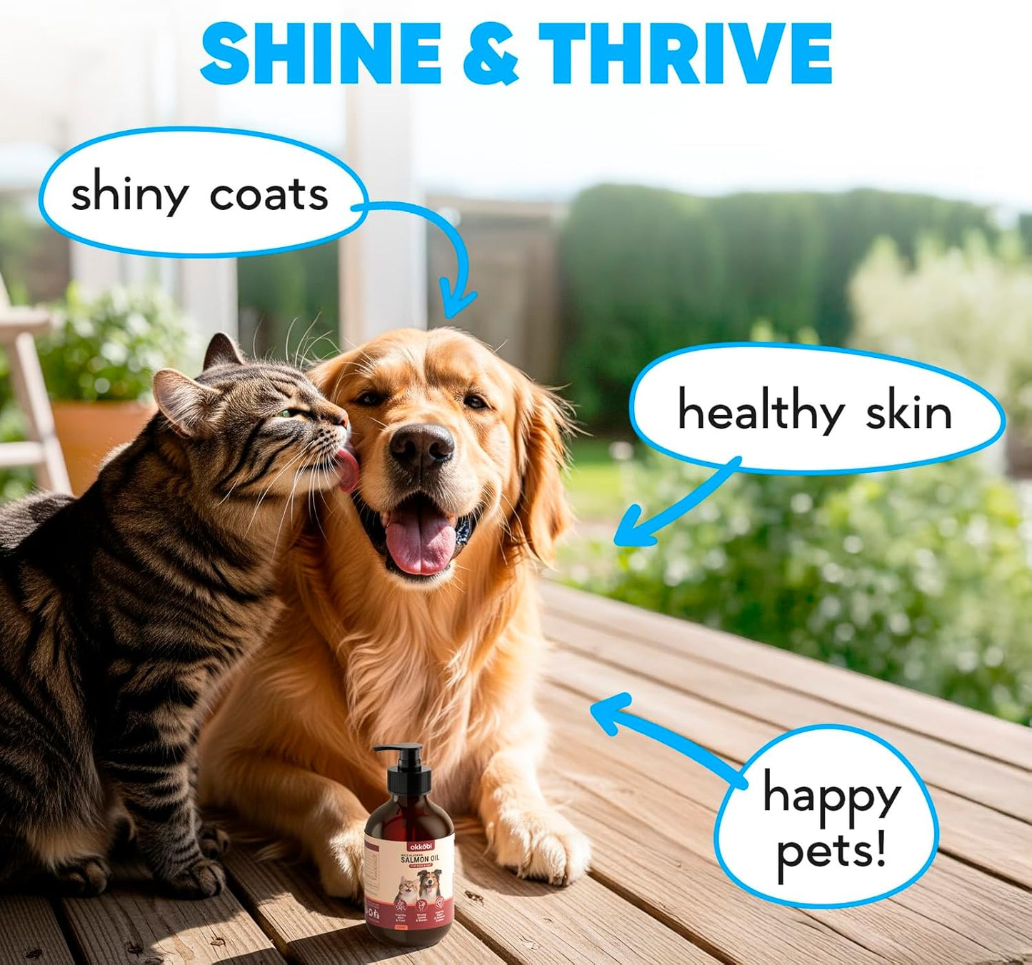 Wild Alaskan Salmon Oil for Dogs & Cats - Pure Fish Oil for Dogs with Omega 3, EPA & DHA Supplements for Skin & Coat, Heart & Immune System, Joint and Brain Support - 8.5 oz