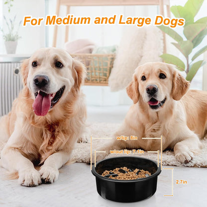 COMESOON Slow Feeder Dog Bowl, Slow Down Eating Anti-Choking Bloat Stop Maze Design Dog Dishes Fit for COMESOON Bowl Stand DB-G03/DB-B03, Black