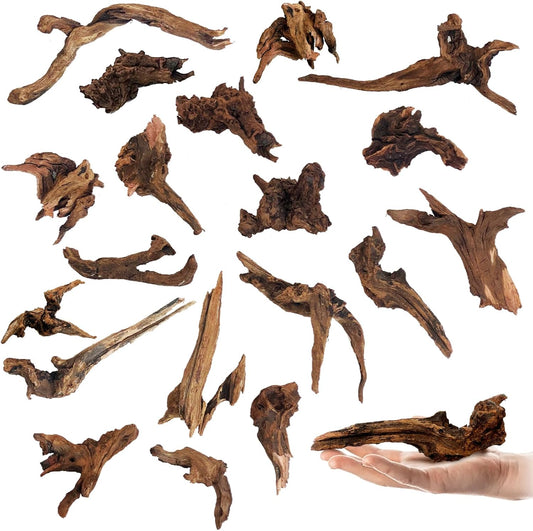 Tfwadmx Natural Small Coral Driftwood for Aquarium Decor 20 Pcs 4-6" Fish Tank Decorations Reptile Decor Assorted Driftwood Branch Reptile Tank Wood Decor