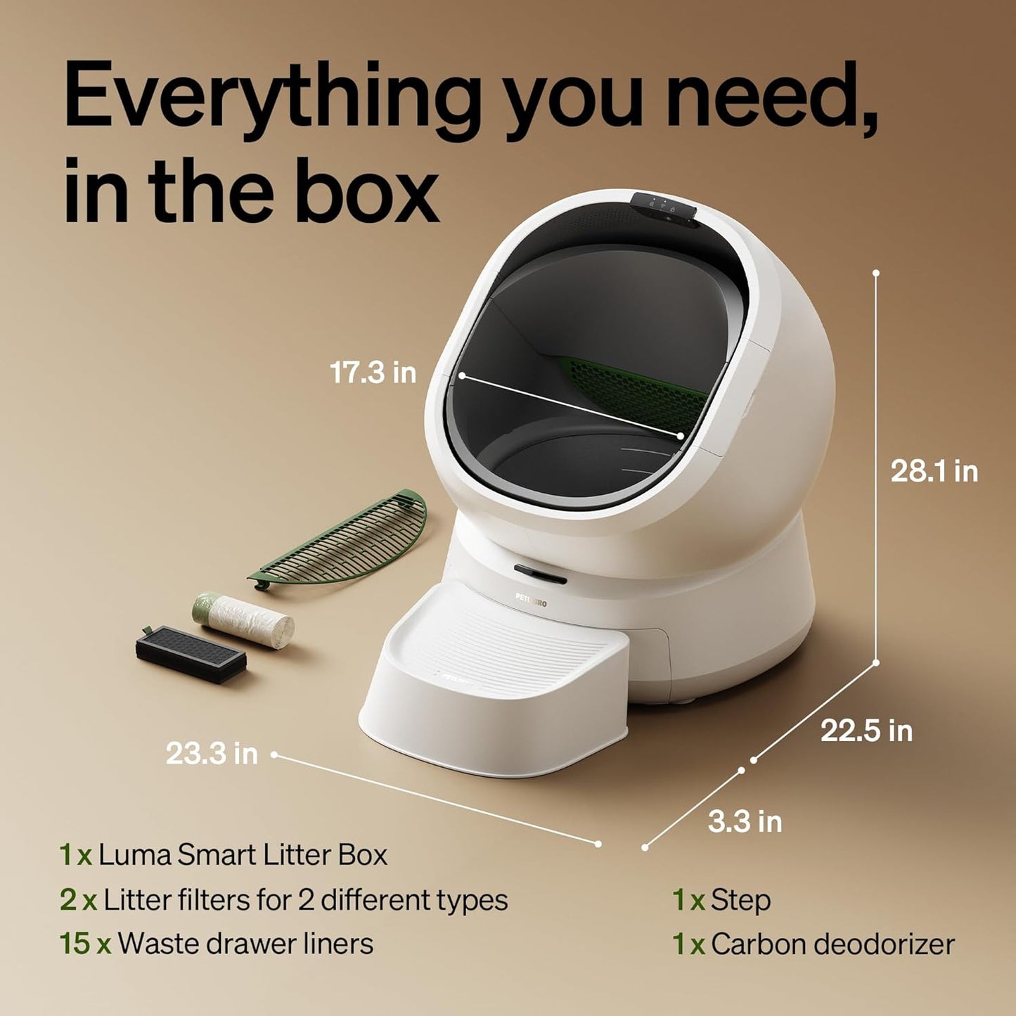 PETLIBRO Luma Automatic Cat Litter Box AI Camera Waste Analysis, Triple Safety Protection Self Cleaning Litter Box, Odor Control in-App Usage Tracking, Open-Top Multi-Cat Recognition LitterBox