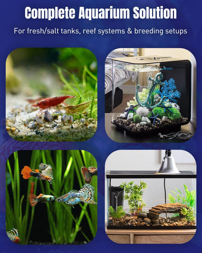 Pawfly 6 in 1 Digital Water Testing Kit, 50 Strips Fresh/Salt Aquarium Water Test Kit, Fish Tank Water Testing Kit, Digital Water Tester for pH, Nitrate, Nitrite, Chlorine, Total Hardness & Carbonate