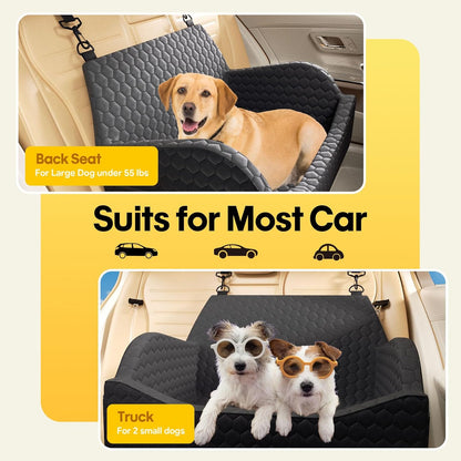 Dog Car Seat for Small Medium Dogs, Memory Foam Dog Booster Seat Elevated Cushion Seat for Dogs Under 55 lbs Pet Travel Bed