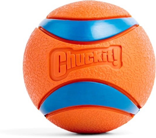 Chuckit! Ultra Ball Dog Toy - Size Large - For Dogs 60-100 lbs - Made from Durable Rubber - Super Bouncy - Floats in Water - 3-inch Diameter - Pack of 1