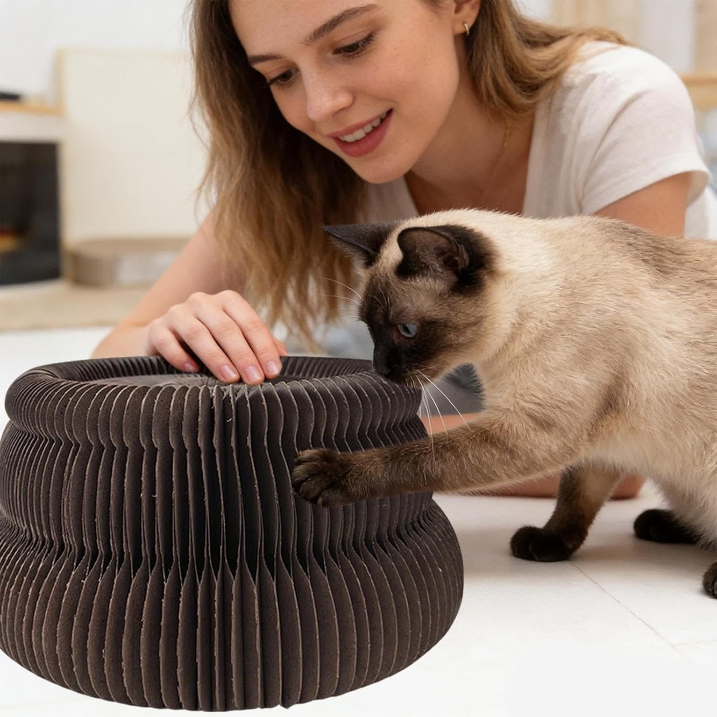 Cat Scratcher Board Toy,Playful Kitten Cardboard Scratcher - Accordion Shape Scratching Toy,for Indoor Outdoor Home Farmhouse Apartment Garage Backyard Balcony Living Room Bedroom