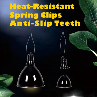 Upgraded Mounting Spring Clips for Reptile Habitat Lighting Domes (2 Pack) - Universal Terrarium Lid Clamps, Secure Heat Lamp Dome Lock Stainless Steel Material