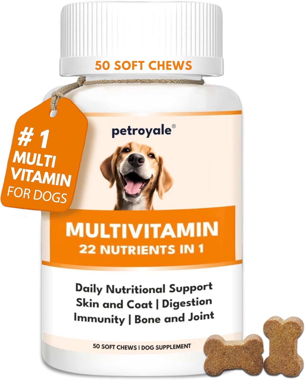 Multivitamin Chews for Dogs - Joint Support + Digestive Enzymes & Probiotics - Dog Multivitamins Chewable - Puppy & Senior Dog Vitamins - Daily Dog Multivitamin and Supplements-50 Soft Chews
