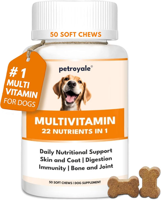 Multivitamin Chews for Dogs - Joint Support + Digestive Enzymes & Probiotics - Dog Multivitamins Chewable - Puppy & Senior Dog Vitamins - Daily Dog Multivitamin and Supplements-50 Soft Chews