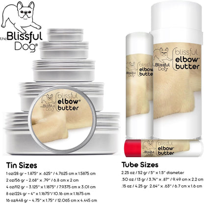 The Blissful Dog Elbow Butter for Dry, Cracked Calluses, Lick-Safe Dog Balm, Soothing Elbow Balm with Moisturizing Shea Butter, Almond, Olive, and Essential Oils, Pet Supplies, 1 oz. Tin