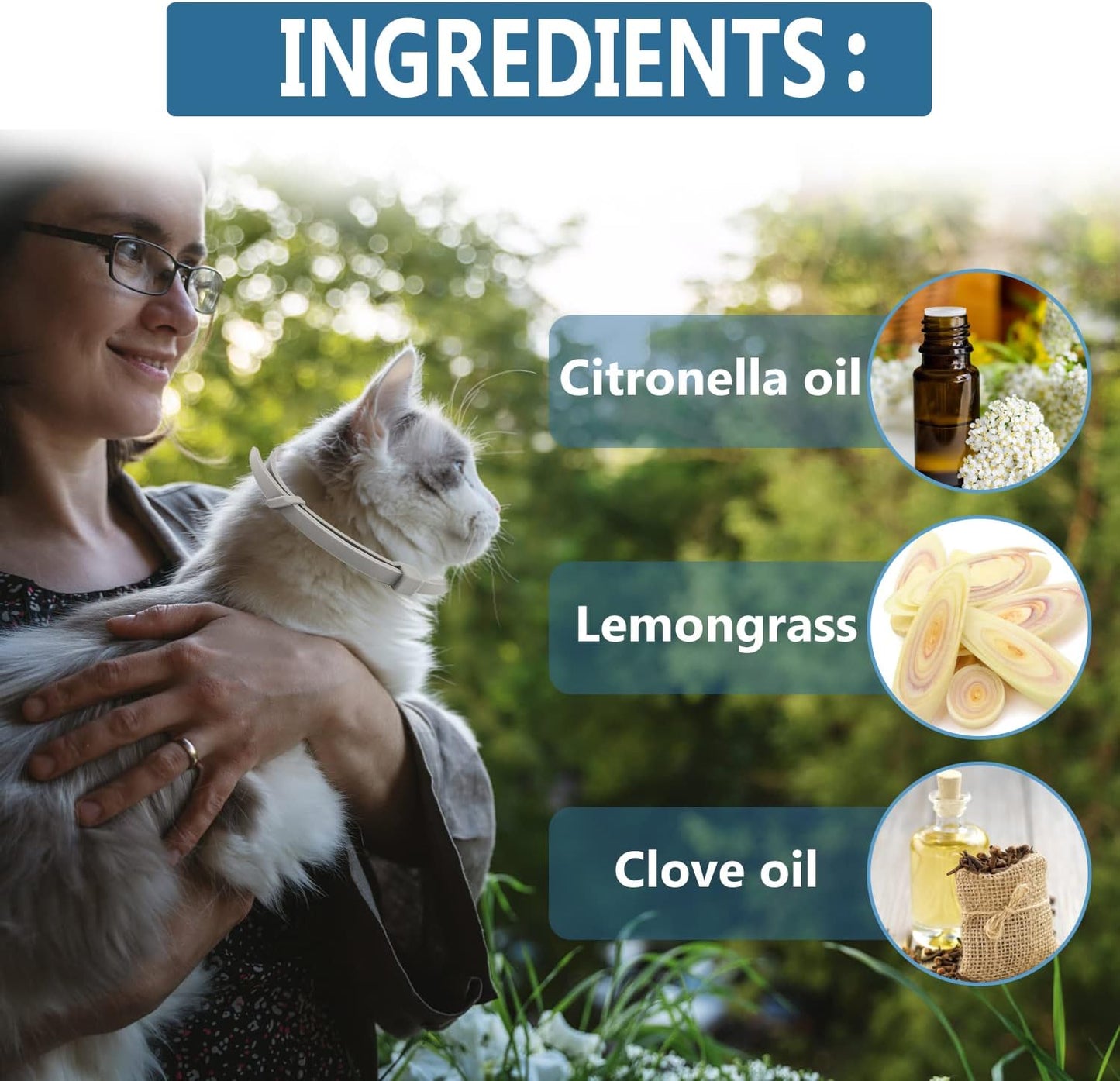 Flea and Tick Collar for Cats, 2 Pack Flea Collar for Cats, Offers 12 Months Protection, Waterproof, Adjustable, One Size Fits All Cat