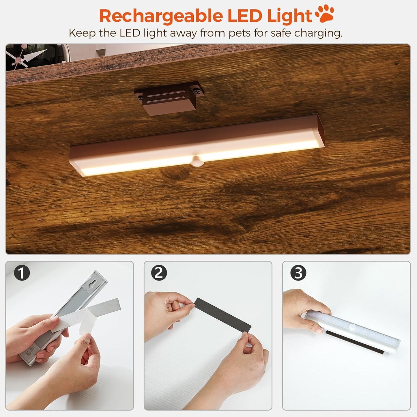 31.5" Cat Litter Box Enclosure and 31.5" Dog Crate Furniture Bundle, Hidden Litter Box Furniture with Divider, Heavy Duty Dog Kennel for Small Dogs, Indoor Pet House, CWHR2501Z-DCHR8001