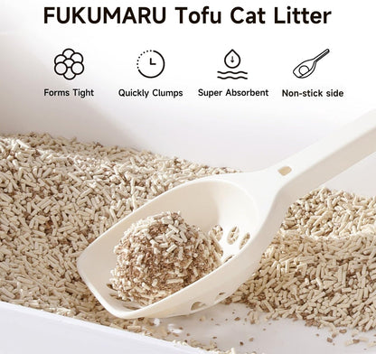 FUKUMARU Tofu Cat Litter, 12 LBS Clumping Cat Litter, Dust Free, Natural, Unscented, Flushable, Lightweight, Low Tracking, Mixed Apple Wood, 24/7 Odor Control, 6 lb x 2 Bags