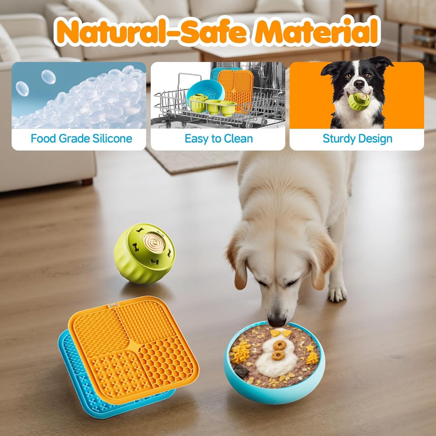 6-in-1 Dog Enrichment Toys Set - Lick Mat, Ball & Bowl with Peanut Butter, Frozen Treat Cognitive Dog Toys for Anxiety Relief & Mental Stimulation | Slow Feeding for Small/Medium Dogs & Puppies