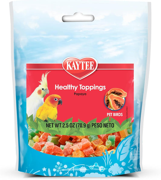 Kaytee Fiesta Healthy Toppings Papaya Bits For All Pet Birds, 2.5-Oz Bag