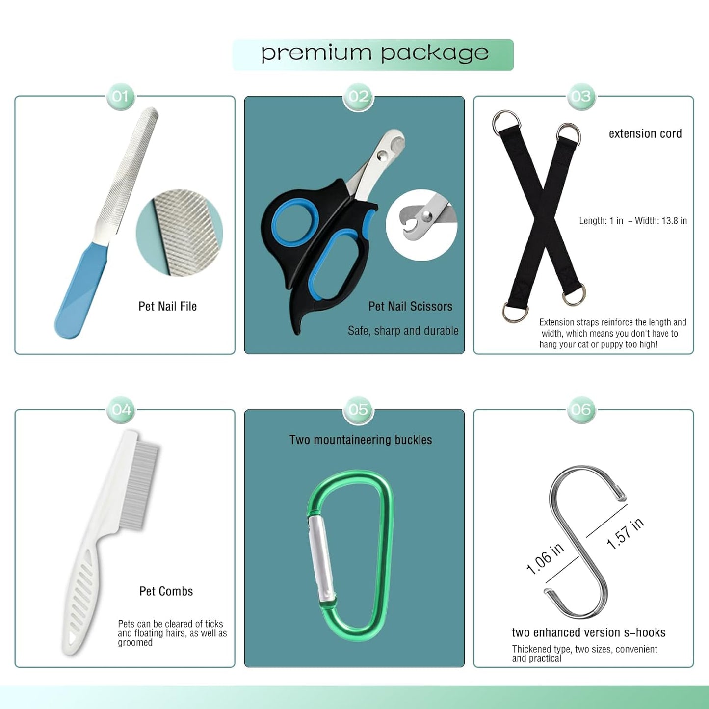 Pet Grooming Hammock with Safety Belt for Nail Trimming and Bathing - Cat and Dog Grooming Harness with Claw Care Bag (XS, Check Size Chart)