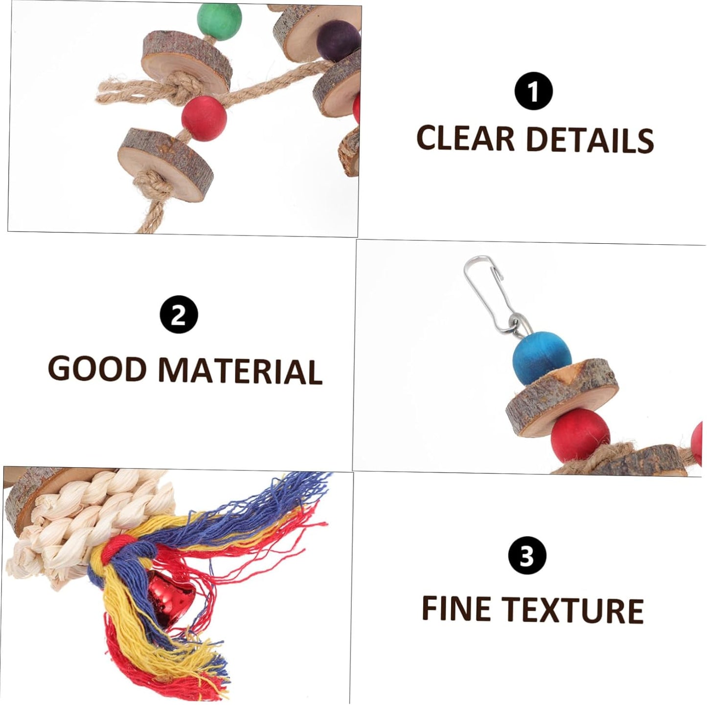 2pcs Wooden Parrot Chewing Toys Bird Nibbling Plaything for Cage Essential Pet Supplies for Healthy Activity Fun Portable Chew Toy for Birds