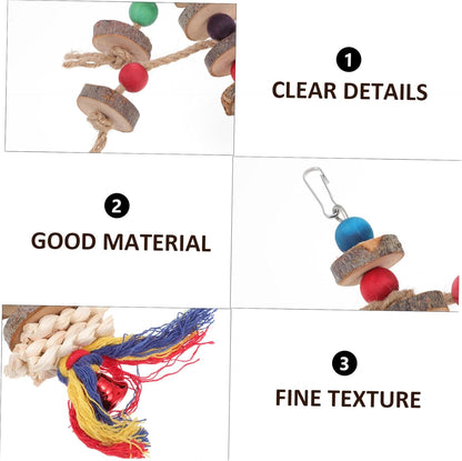 2pcs Wooden Parrot Chewing Toys Bird Nibbling Plaything for Cage Essential Pet Supplies for Healthy Activity Fun Portable Chew Toy for Birds