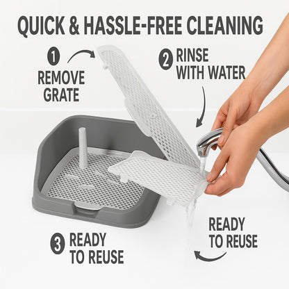 Dog Pee Pad Holder, XL Puppy Potty Training Tray, Indoor Dog Litter Box with Secure Pad Lock, Puppy Pads Holder for Small/Medium/Large Dogs, 21.6" x 17.7