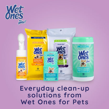 Wet Ones for Pets Antibacterial Calming Wipes with Chamomile, Lavender Scent - Dog Cleaning Wipes - Scented, Durable and Disposable Dog Wipes for Paws, 30 Count
