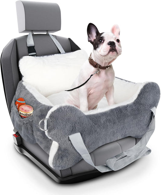 25.5"x24.3"x11" Dog Car Seat for Small Dogs & Cats, Dog Booster Car Seat with Plush Cushion, Non-Slip Bottom & Safety Leash, Cats Bed with Side Pocket for Sedan, SUV and Truck, Washable