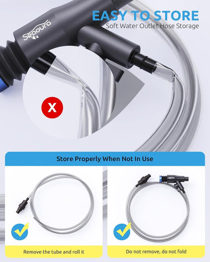 SEAOURA Aquarium Vacuum Cleaner & Aquarium Thermometer