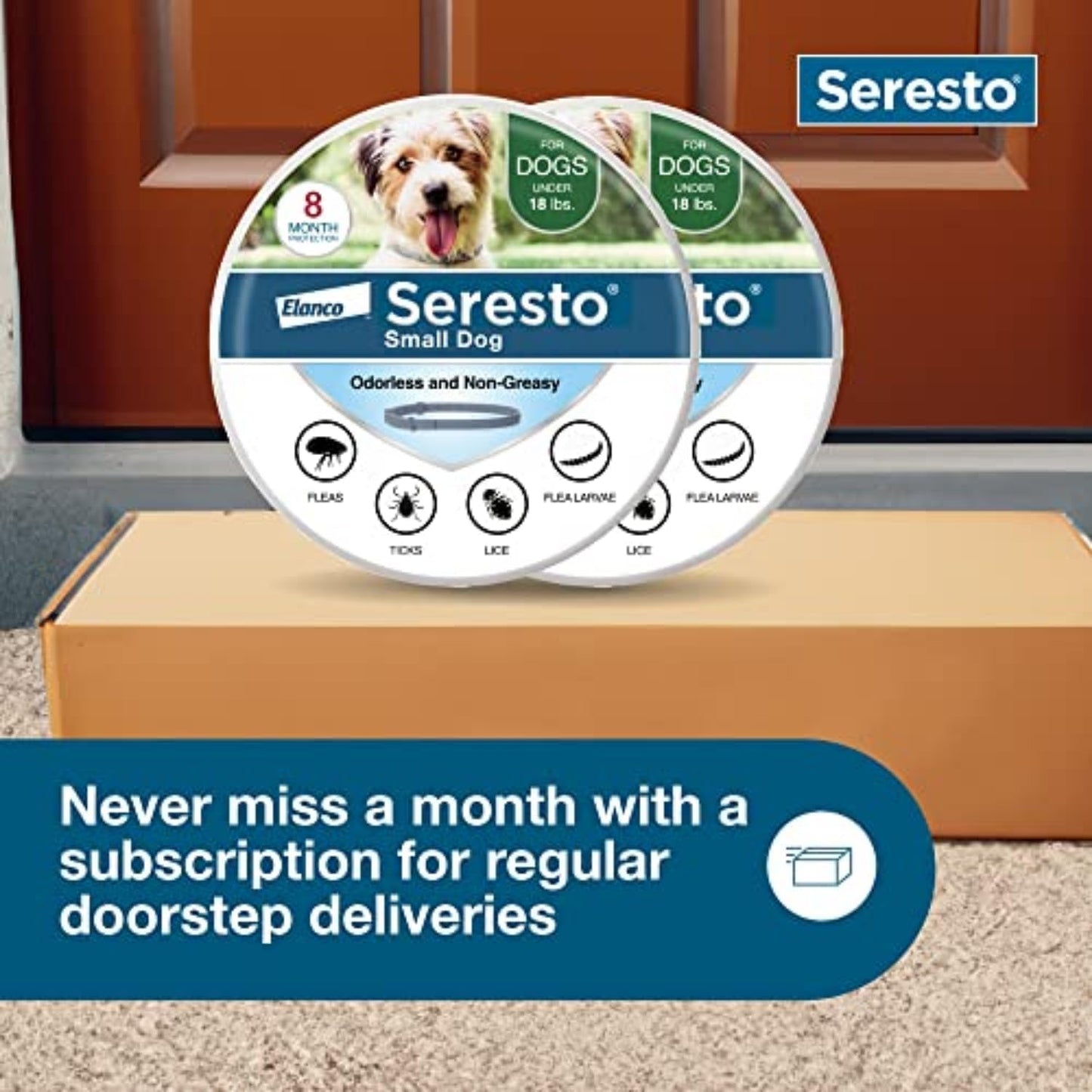 Seresto Small Dog Vet-Recommended Flea & Tick Treatment & Prevention Collar for Dogs Under 18 lbs. | 2 Pack
