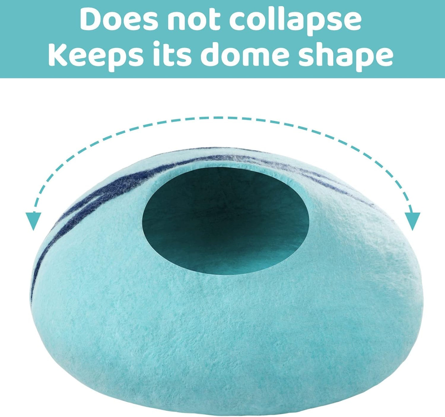 Cat Cave,Premium Felt Cat Bed for Indoor,Cave Bed Artificial Wool Comfortable Warm Hideout Pet Kitten Dome for Indoor