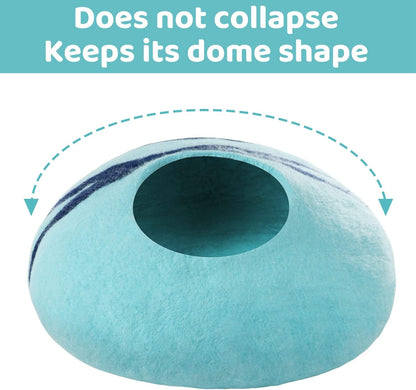 Cat Cave,Premium Felt Cat Bed for Indoor,Cave Bed Artificial Wool Comfortable Warm Hideout Pet Kitten Dome for Indoor