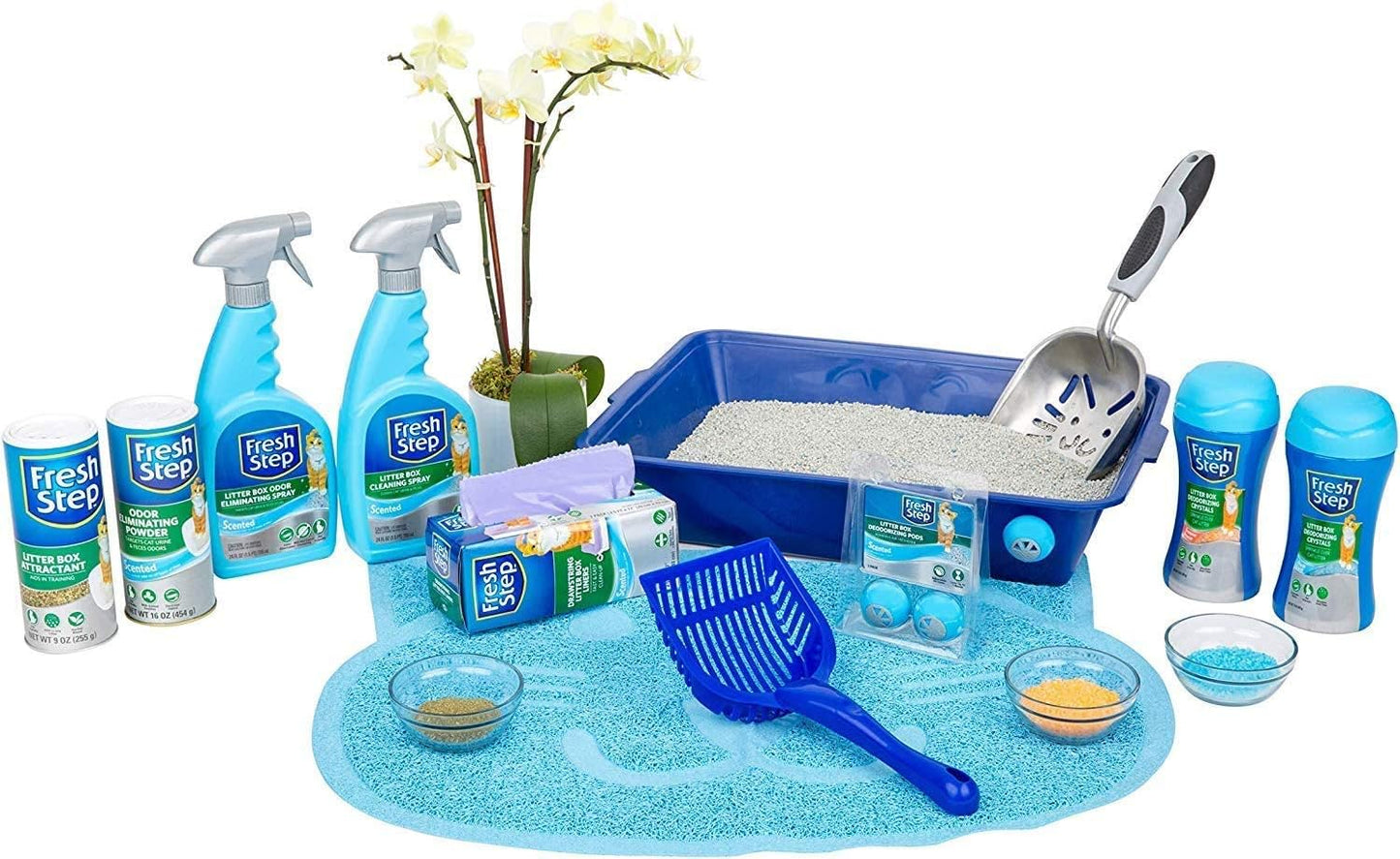 Fresh Step Cat Litter Crystals in Fresh Scent - Cat Litter Box Deodorizer - Combats Odors and Neutralizes Smells to Keep Your Home Clean, 15 Ounce