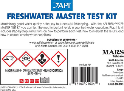 API FRESHWATER MASTER TEST KIT 800-Test Freshwater Aquarium Water Master Test Kit, White, Single, Multi-colored